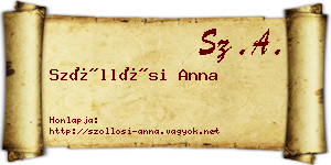 Szőllősi Anna névjegykártya